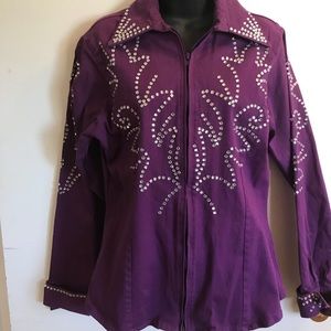 Crystal studded Western Shirt-XL